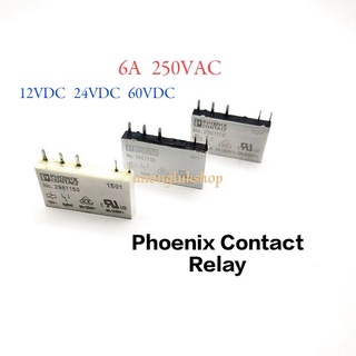 PHOENIX CONTACT RELAY รีเลย์ 5ขา 1NO/1NC กระแส 6A 250VAC 12VDC 24VDC 60VDC