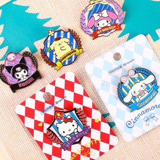 SANRIO เข็มกลัด โลหะผสม ลายการ์ตูนอนิเมะ Cinnamoroll Kuromi Pin DIY สําหรับตกแต่ง เก็บสะสม