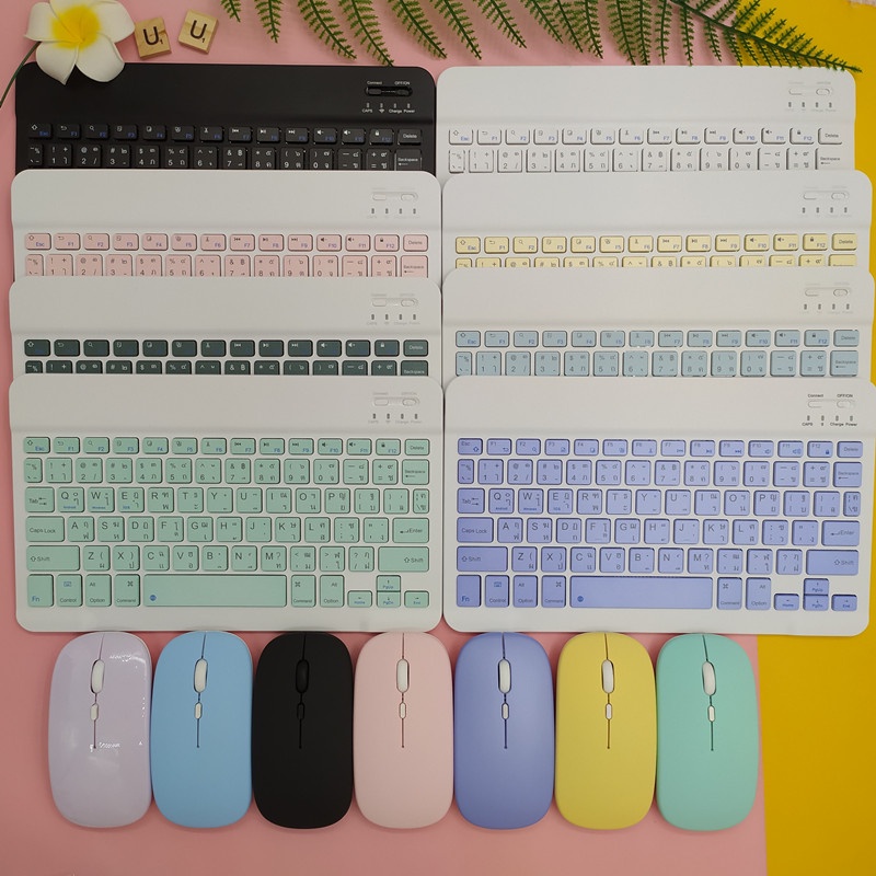 ภาพสินค้าใช้ได้กับโทรศัพท์มือถือ แท็บเล็ต คอมพิวเตอร์ Wireless Bluetooth keyboard แป้นพิมพ์ทัชแพด RGB จากร้าน ur_story.th บน Shopee ภาพที่ 3