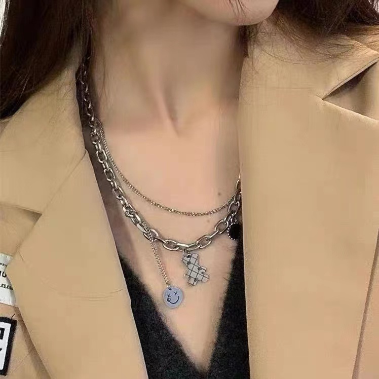chunyuหมีสองชั้น-ins-ลมเย็นสร้อยคอหญิง-ins-hip-hop-โซ่กระดูกไหปลาร้าไม่ซีดจางป่าบุคลิกภาพที่เรียบง่ายสุทธิ-209