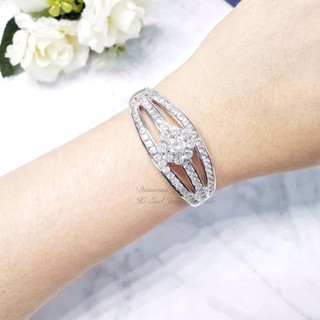 Diamond Bangle กำไลเพชร CZ แท้  ดีไซน์โมเดิร์น งานเพชรฝังอย่างดีค่ะ