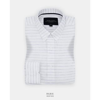 Premium White Linen Striped Shirt: เสื้อเชิ้ตลินินลายทาง