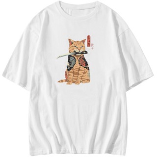 CAT ออกแบบเสื้อยืดผ้าฝ้าย unisex ขนาดเอเชีย _P1