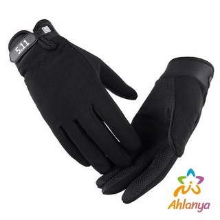 Ahlanya ถุงมือมอเตอร์ไซค์ รุ่น 5.11 ไบค์เกอร์  Non-slip gloves