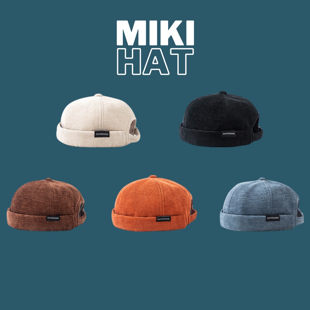 ภาพหน้าปกสินค้าหมวกวินเทจ หมวกมิกิ หมวกmiki หมวกไม่มีปีก หมวกทรงกลม หมวกเกาหลี ปรับสายได้ จากร้าน amikapiyanan บน Shopee