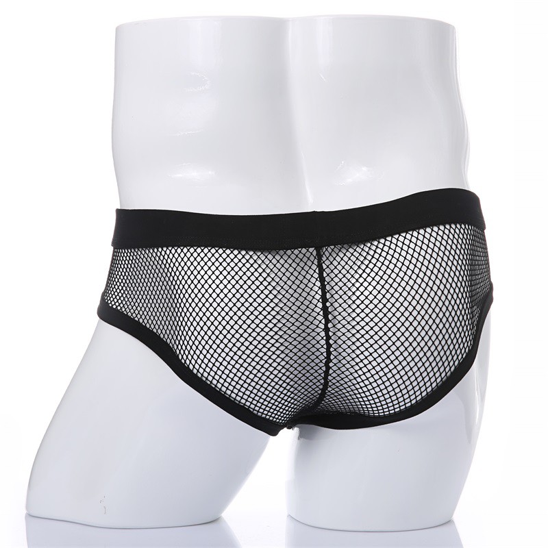 กางเกงในชายตาข่ายโปร่ง-men-see-through-underwear-hollow-out-mesh-briefs