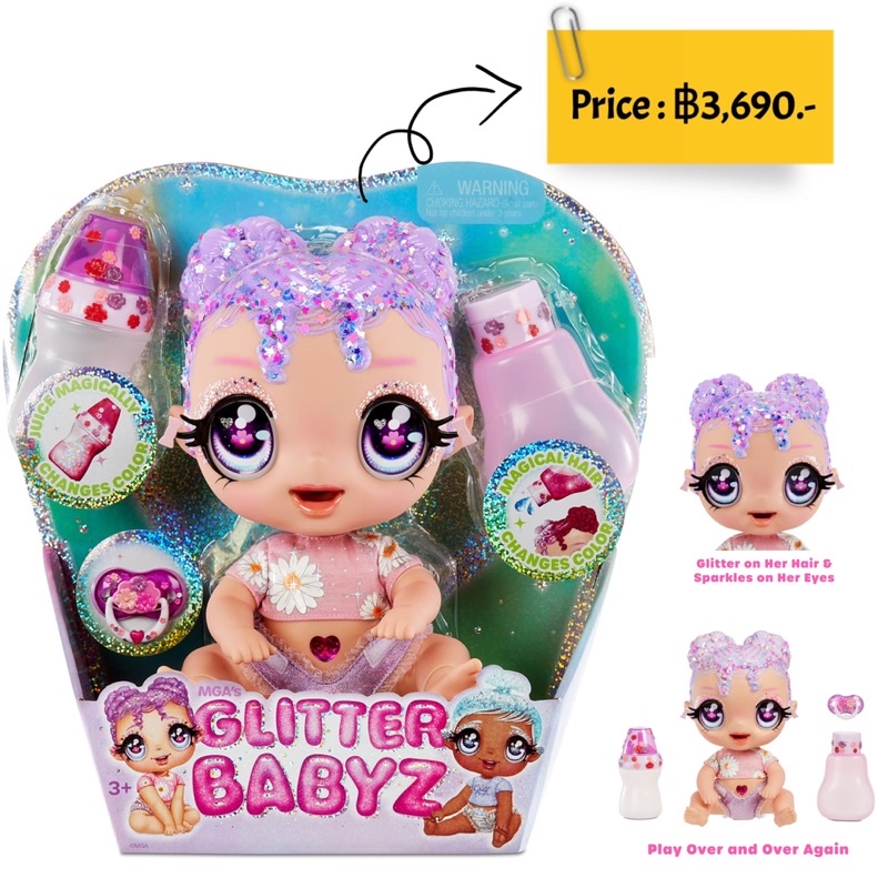 glitter-babyz-lila-wildboom-baby-doll-with-3-magical-color-changes-lavender-purple-hair-doll