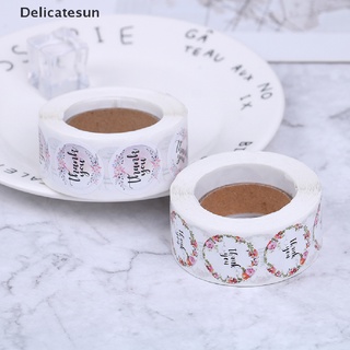 (Delicatesun) สติกเกอร์ฉลาก Thank You ลายดอกไม้ แฮนด์เมด สําหรับติดตกแต่งสมุดภาพ 500 ชิ้น