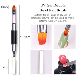 Double head nail​ brush​ แปรงเกลี่ยโพลีเจล  แปรงทาสีเจล​