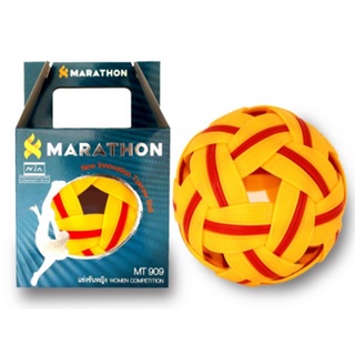 สินค้า ตะกร้อ MT909 รุ่นแข่งขันหญิง/เยาวชน (เหลือง-แดง) MARATHON 909