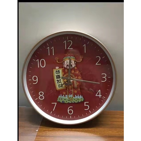 ภาพสินค้านาฬิกาแฟชั่น Mute Quartz, นาฬิกาแขวนมงคล, Gongxi Fa Cai Ruyi Wall Clock จากร้าน elemonbg บน Shopee ภาพที่ 1