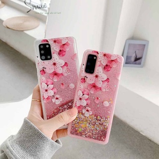 Oppoo A5S A12 A7 A3S A12E A3 A92 A52  สำหรับ Case Quicksand Peach ออปโป้ เคส เคสโทรศัพท์ เคสมือถือ เคสนิ่ม เคสซิลิโคน