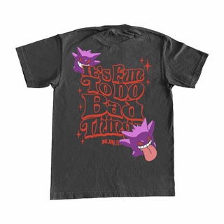 เสื้อยืดสีขาวเสื้อยืด พิมพ์ลายการ์ตูนโปเกม่อน Kuruu Baddest GengarS-4XL