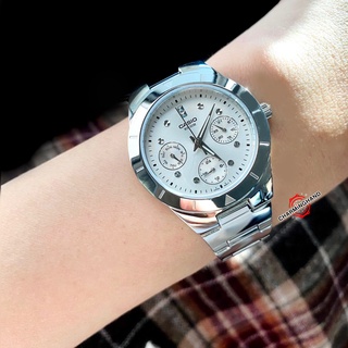 นาฬิกาข้อมือผู้หญิงแท้ Casioแท้ นาฬิกาแบรนด์เนม คาสิโอลดราคา casioสีเงิน LTP-2083D-7A ย้ำขายเฉพาะของแท้ มีใบรับประกัน