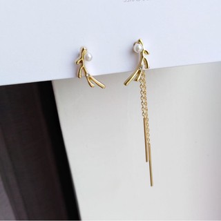 #พร้อมส่ง# S925ก้านเงิน sliver ต่างหูเก๋ๆ สไตล์ เกาหลี เครื่องประดับ earring Jewelry ประดับเพชร สำหรับผู้หญิง