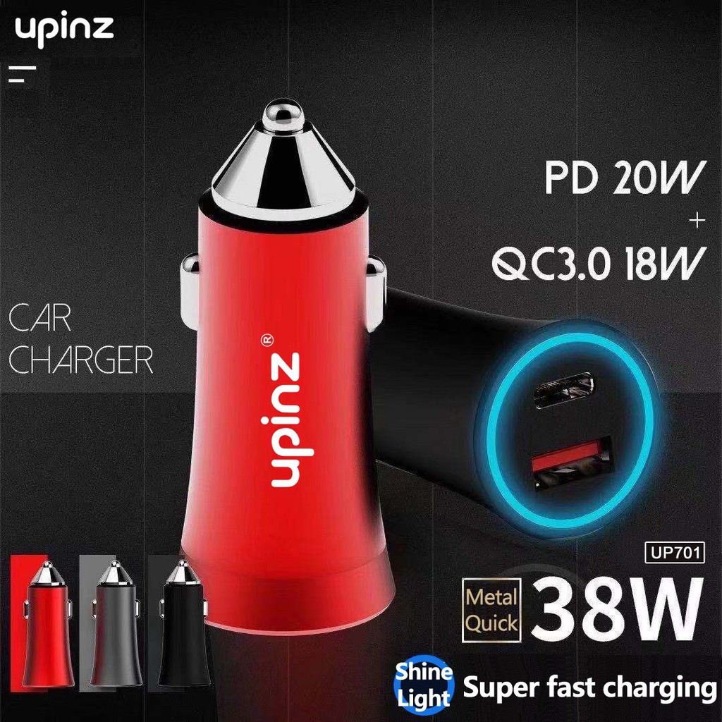 ภาพหน้าปกสินค้าUPINZ รุ่น UP701 car charger upinzที่ชาร์จ​ในรถหัว​ชาร์จ​รถPD+38wชาร์จ​เร็ว