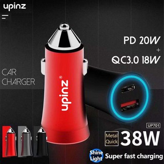 ภาพขนาดย่อสินค้าUPINZ รุ่น UP701 car charger upinzที่ชาร์จ​ในรถหัว​ชาร์จ​รถPD+38wชาร์จ​เร็ว