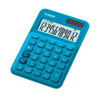 Casio Calculator เครื่องคิดเลข  คาสิโอ รุ่น  MS-20UC-BU แบบสีสัน ขนาดพอเหมาะ 12 หลัก สีฟ้า