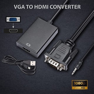 สินค้า สายแปลง VGA to HDMI Full HD 1080 อุปกรณ์แปลงภาพ VGA เป็น HDMI