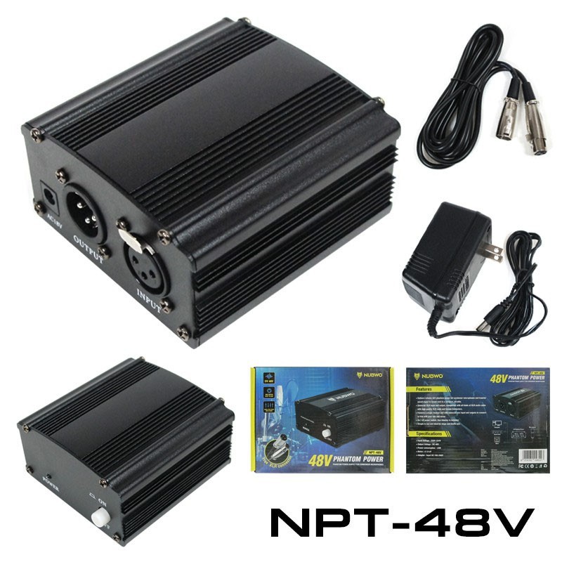 nubwo-npt-48v-phantom-power-48v-อุปกรณ์เสริมไมค์คอนเดนเซอร์-สินค้ารับประกัน-6-เดือน