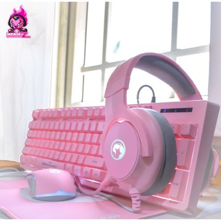 ภาพหน้าปกสินค้าSet Gaming Pink ,Mouse ,Keyboard , Headset ,MARVO CM418 ที่เกี่ยวข้อง