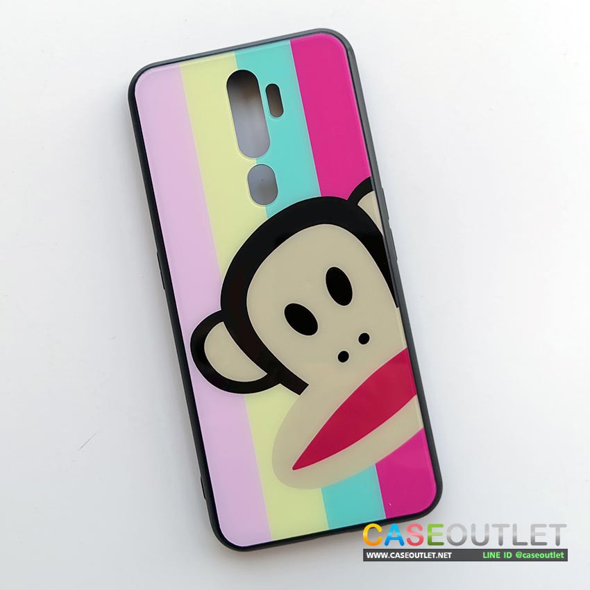 เคส-a9-2020-a5-2020-paul-frank-ลิง-พอล-แฟรงค์-หลังกระจก-ขอบยาง