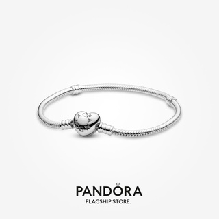 Pandora สร้อยข้อมือเงิน 925 จี้รูปงู หัวใจ ของขวัญวันเกิด คริสต์มาส