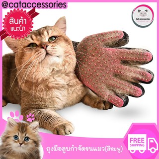 TRUETOUCH ถุงมือสำหรับ แปรงขนสุนัข ขนแมว ขนสัตว์เลี้ยง มี2สีให้เลือก