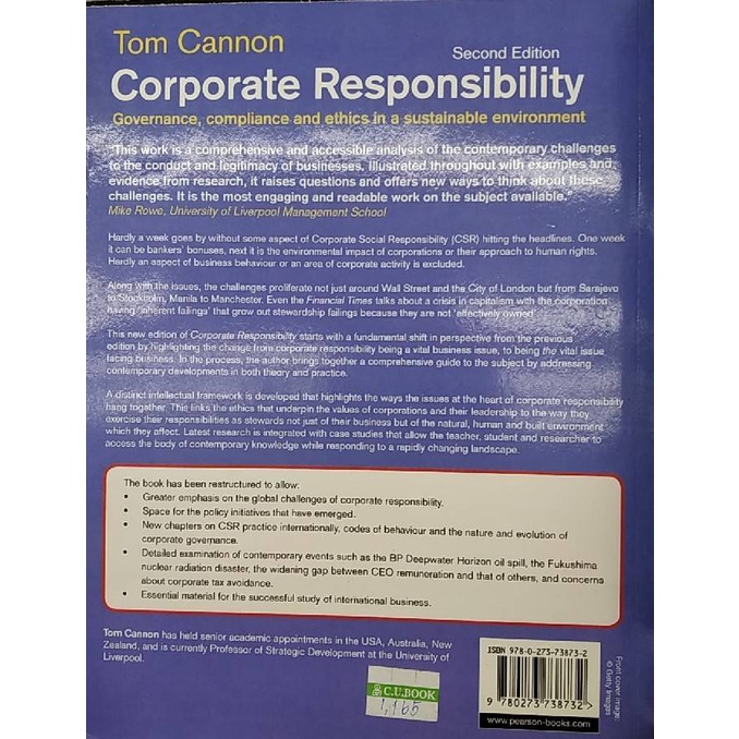 chulabook-ศูนย์หนังสือจุฬาฯ-หนังสือ9780273738732corporate-responsibility-governance-compliance-and-ethics-in-a-sustainable-environment