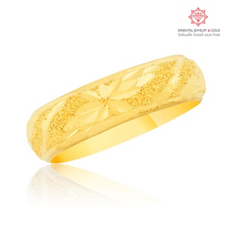 สินค้า OJ GOLD แหวนทองแท้ นน. ครึ่งสลึง 96.5% 1.9 กรัม ปอกมีดตัดลาย ขายได้ จำนำได้ มีใบรับประกัน แหวนทอง