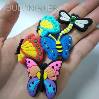 Crocs Jibbitz Pins กระดุม จี้รูปการ์ตูนผีเสื้อ หลากสีสัน สําหรับรองเท้า DIY