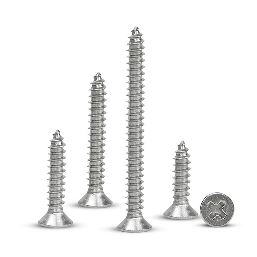 สกรูเกลียวปล่อย-4-แฉกหัวแบน-7-3-9mm-สแตนเลส-sus316-ทนการกัดกร่อนได้ดีกว่า-sus304