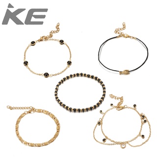 Jewelry chain diamond rice bead small fish 5 set anklet for girls for women low price