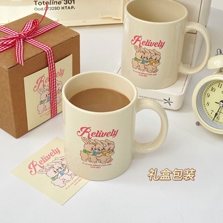 (พร้อมส่ง🌷) Rabbit mug แก้วเซรามิค ลายกระต่าย มีโปสการ์ด พร้อมกล่องผูกโบว์