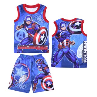 เสื้อผ้าเด็กลิขสิทธิ์แท้พร้อมส่ง เด็กเล็ก เด็กโต เด็กผู้ชาย/ผู้หญิง Captain America เสื้อเด็กผ้ามัน Avengers DMA243-06