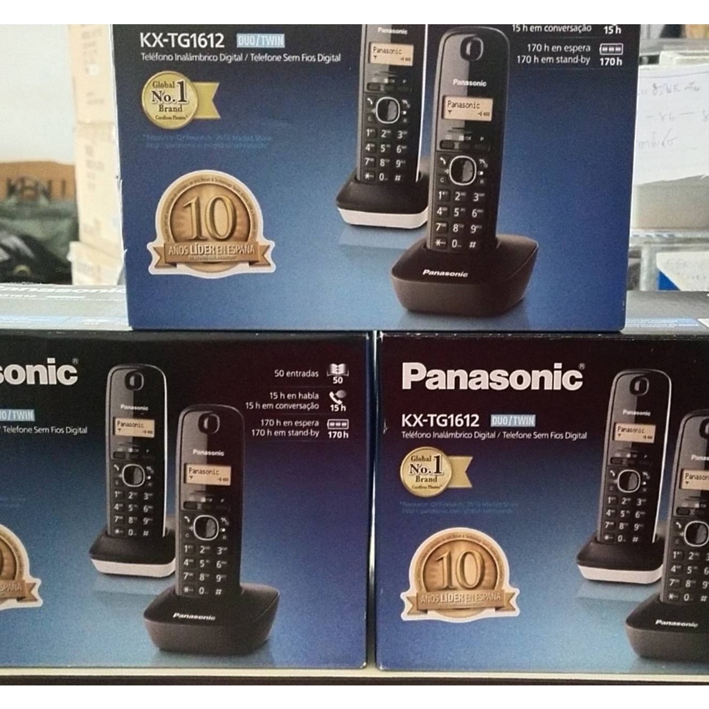 ภาพหน้าปกสินค้าPanasonic โทรศัพท์ไร้สาย รุ่น KX-TG1612SP 1ชุด 2 เครื่อง (สีดำ-ขาว) จากร้าน 3n_intel บน Shopee