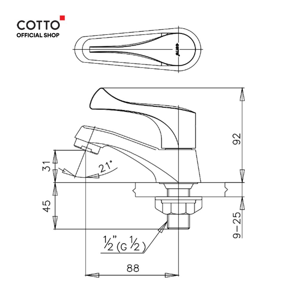 cotto-ก๊อกน้ำอ่างล้างหน้า-รุ่น-ct160c10-hm-windy