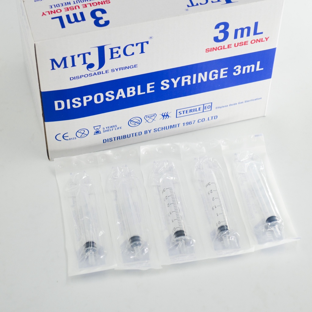 ภาพหน้าปกสินค้าMITJECT กระบอกฉีดยา 3 มล (Disposable Syringe 3 mL) (100 ชิ้น/กล่อง) จากร้าน mediprosupply บน Shopee