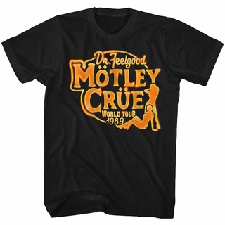 เสื้อผ้าผชเสื้อยืด ลาย Motley Crue Feel Good Tour 2 สีดํา สําหรับผู้ใหญ่S-5XL