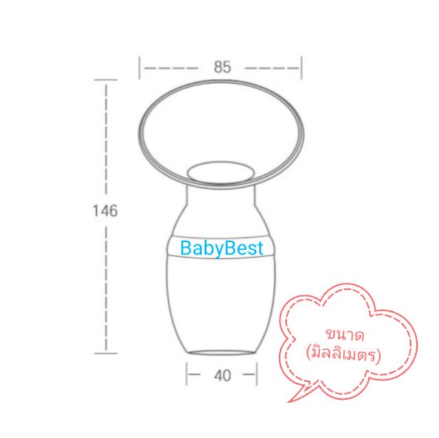 กรวยปั๊มนมสุญญากาศ-กรวยปั๊มนมซิลิโคนพร้อมฝา