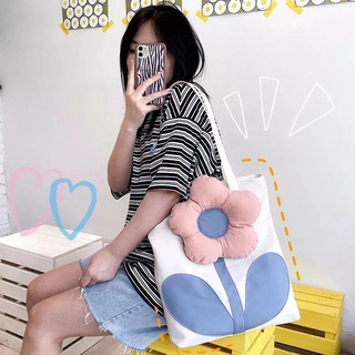 🔥Hot sale👜🍒Summer สามมิติกระเป๋าดอกไม้ messenger 2022 ใหม่อินเทรนด์ผ้าใบกระเป๋าสาว tote กระเป๋านักเรียน nylon