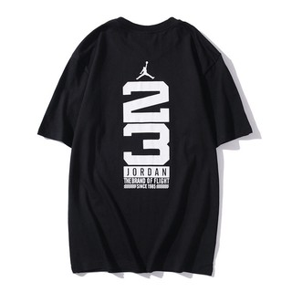 Nike Jordan เสื้อยืดลําลองแฟชั่นสําหรับผู้ชายแขนสั้นเหมาะกับการเล่นกีฬา