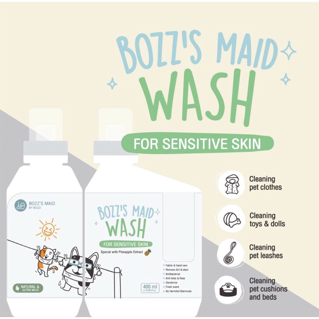 ภาพสินค้าBOZZ'S MAID WASH for sensitive ผลิตภัณฑ์ซักผ้าธรรมชาติสูตรอ่อนโยนสำหรับผิวแพ้ง่าย จากร้าน bozzi บน Shopee ภาพที่ 3