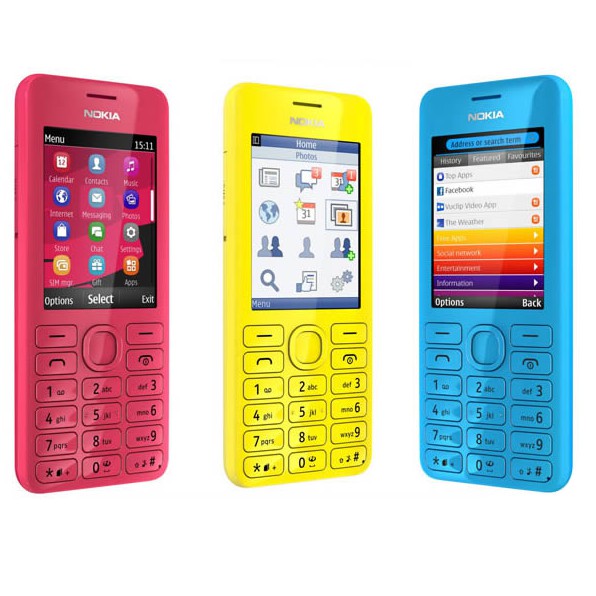 โทรศัพท์มือถือnokia-206-dual-sim-classic-mobile-phone-full-set