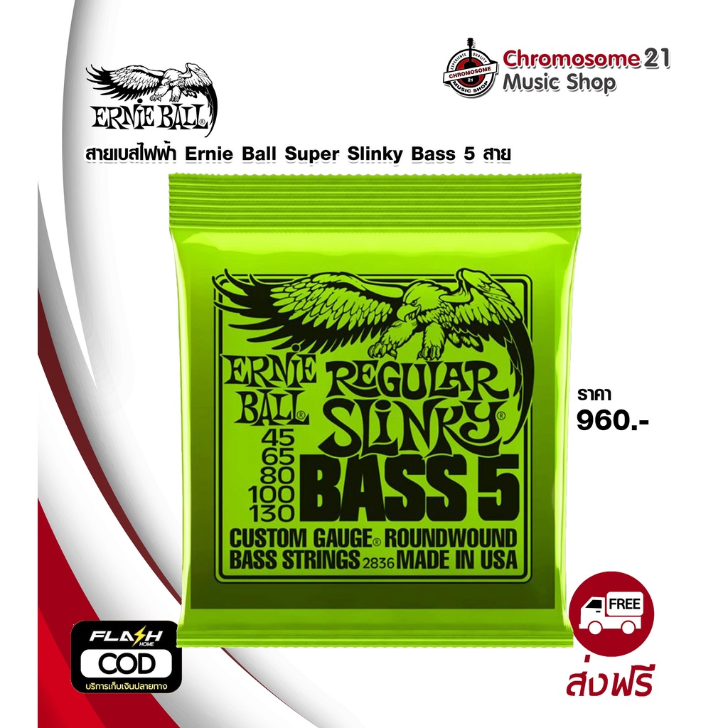 สายเบสไฟฟ้า Ernie Ball Regular Slinky Bass 5 สาย Shopee Thailand