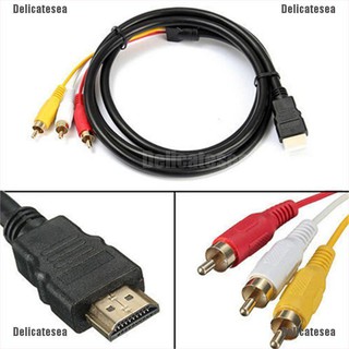 Deicatesea 1. 5 ม. / 5 ฟุต Hdmi To 3 Rca อะแดปเตอร์แปลงสายเคเบิ้ลเสียงวิดีโอ Av