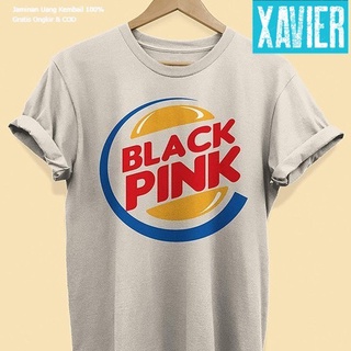 เสื้อยืดคอกลมเสื้อยืด พิมพ์ลาย Combed 3 Distro BLACKPiNK BURGER KiNG BLACK PiNK สไตล์อินโดนีเซียS-4XL