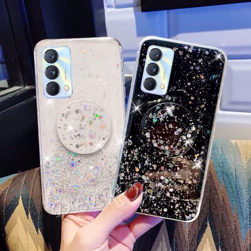 เคสโทรศัพท์-realme-gt-master-edition-bling-phone-case-glitter-star-space-with-stand-holder-tpu-soft-cover-เคส-realmegt-casing