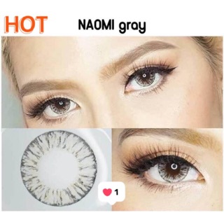 Bigeye Naomi gray คอนแทคเลนส์นาโอมิ สีเทา (ค่าอมน้ำ 55%&amp; ป้องกันรังสี UV) (สายตาปกติ)