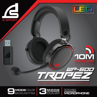 สินค้า 💥💥พร้อมส่ง💥💥 Signo Gaming Headset Wireless Tropez WP-600 Black 🚩🚩รับประกัน 2 ปี🚩🚩